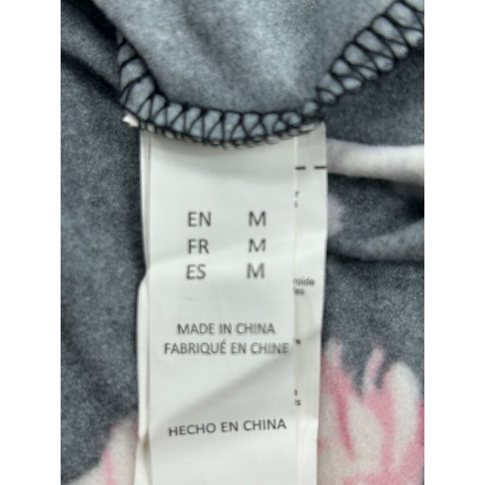 Good Vibes Floral Print Hoodie Sweatshirt Black Pink Roses Womens M Infinite Per - Picture 9 of 9